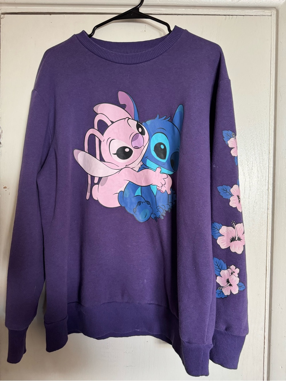 Disney Purple Stitch Crewneck Sweatshirt